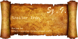 Szeiler Irén névjegykártya